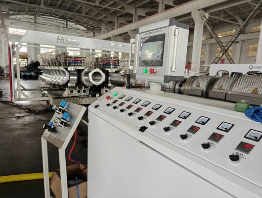 Corrugated Double Strands Plastic Pipe Extruder Production Line High Efficiency