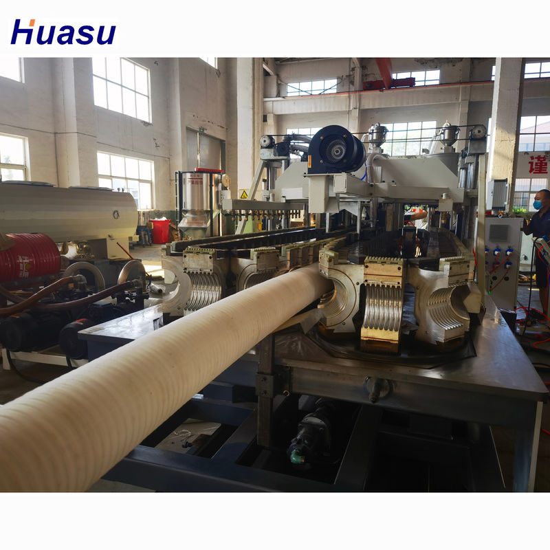 জল শীতল স্বয়ংক্রিয় খাওয়ানো এবং সিমেন্স Contactor সঙ্গে একক প্রাচীর corrugated পাইপ এক্সট্রুশন লাইন