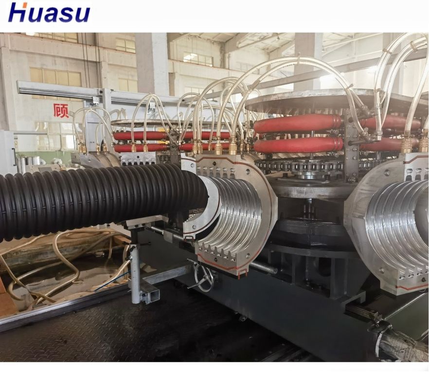 ওয়্যার এবং ক্যাবল পাইপ লাইন উত্পাদনের জন্য একক স্ক্রু তরঙ্গযুক্ত পাইপ এক্সট্রুশন লাইন