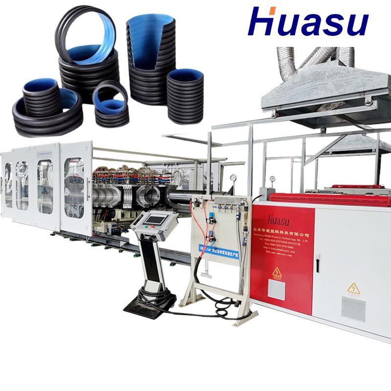 একক স্ক্রু ডিজাইন ডাবল প্রাচীর উত্তোলন পাইপ এক্সট্রুশন লাইন তাপমাত্রা নিয়ামক এবং সেন্সর সঙ্গে