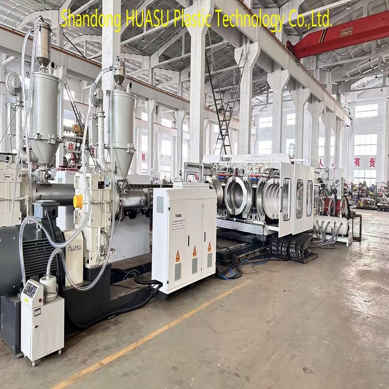 পিএলসি নিয়ন্ত্রিত ডাবল ওয়াল কর্গ্রেটেড পাইপ উত্পাদন লাইন 100-1000kW পাওয়ার এবং জল শীতল সিস্টেমের সাথে