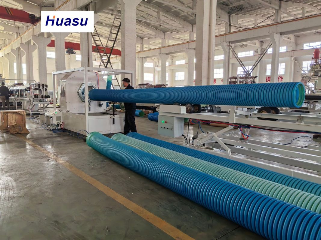 স্বয়ংক্রিয় পিভিসি ঢেউখেলান পাইপ উত্পাদন লাইন, পাইপের ব্যাস ৩২-১৬০০মিমি, ক্ষমতা ৬০-২০০০ কেজি/ঘণ্টা এবং সিমেন্স পিএলসি সিস্টেম