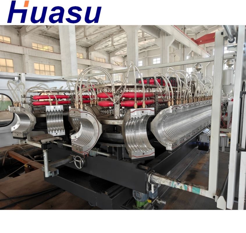 একক ডাবল ওয়াল ঢেউখেলান পাইপ তৈরির মেশিন এক্সট্রুশন লাইন 20CrMnTi গিয়ার