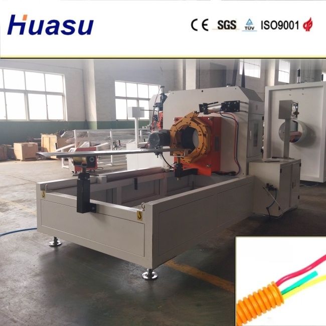 সিমেন্স পিএলসি প্রযুক্তির বৈশিষ্ট্যযুক্ত ডাবল ওয়াল গ্লোরেটেড পাইপ এক্সট্রুশন লাইন 32-1600 মিমি কাটিয়া ব্যাসার্ধ পরিসীমা এবং জল শীতল প্রক্রিয়া সহ