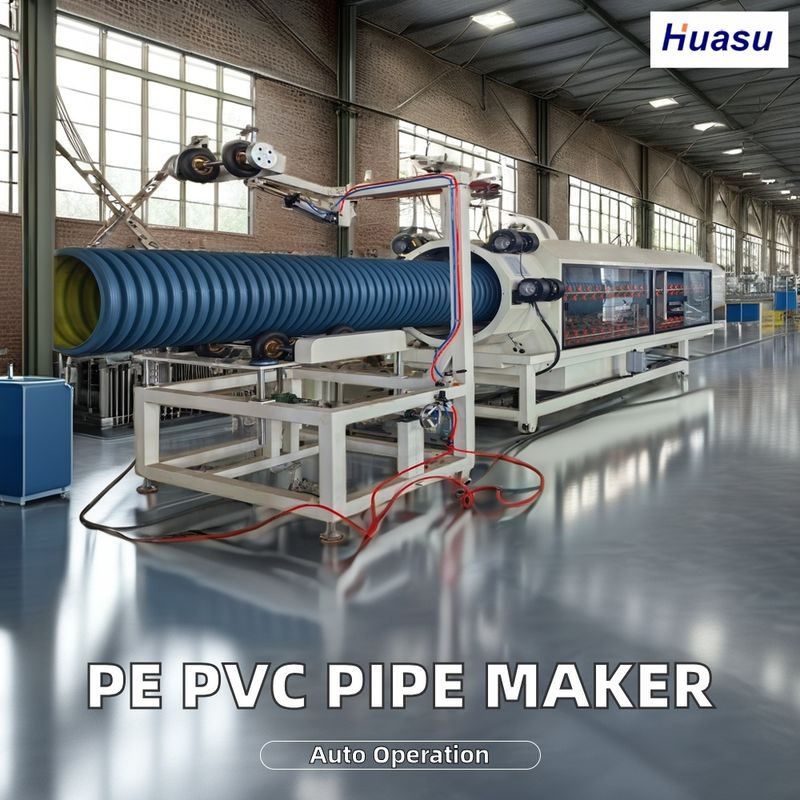 HDPE MPP PE PVC ডাবল ওয়াল ঢেউতোলা পাইপ এক্সট্রুশন লাইন 500-2000Kg/ঘণ্টা