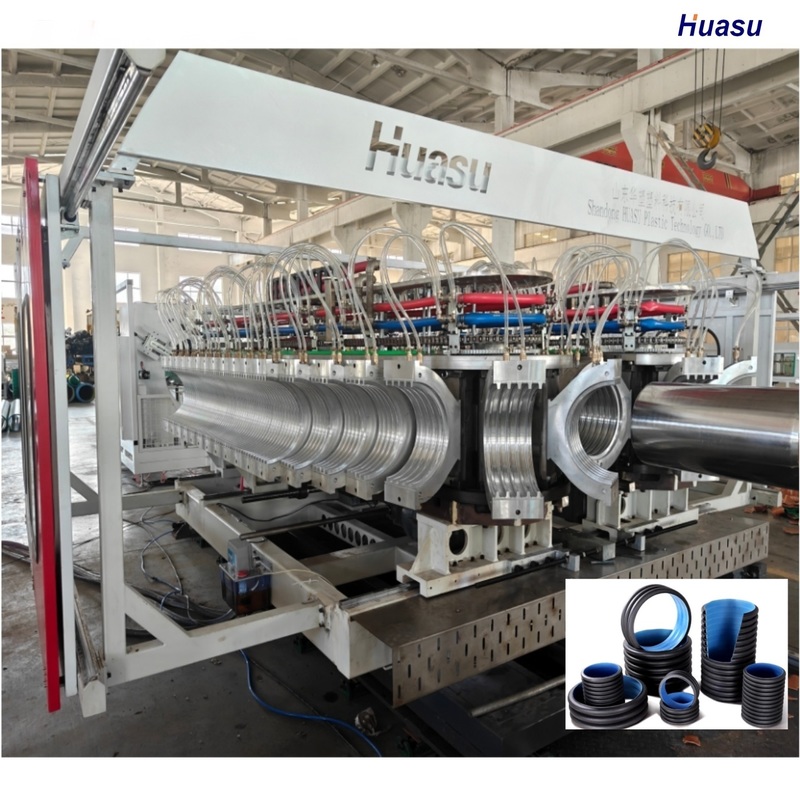 Advanced HDPE PVC Model Double Wall Corrugated Pipe Extrusion Line with Water Cooling and Customizable Pipe Length