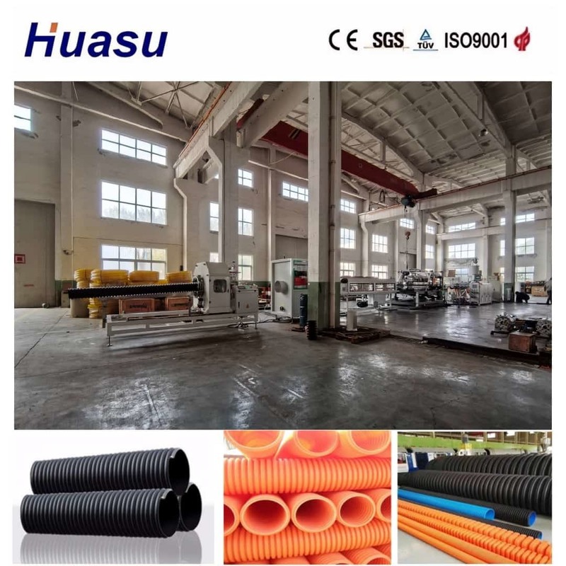 সিমেন্স পিএলসি কন্ট্রোল সিঙ্গল ওয়াল করুগেটেড পাইপ এক্সট্রুশন লাইন অনলাইন বেলিং এবং কাস্টমাইজযোগ্য ওয়েভফর্ম সলিউশন সহ