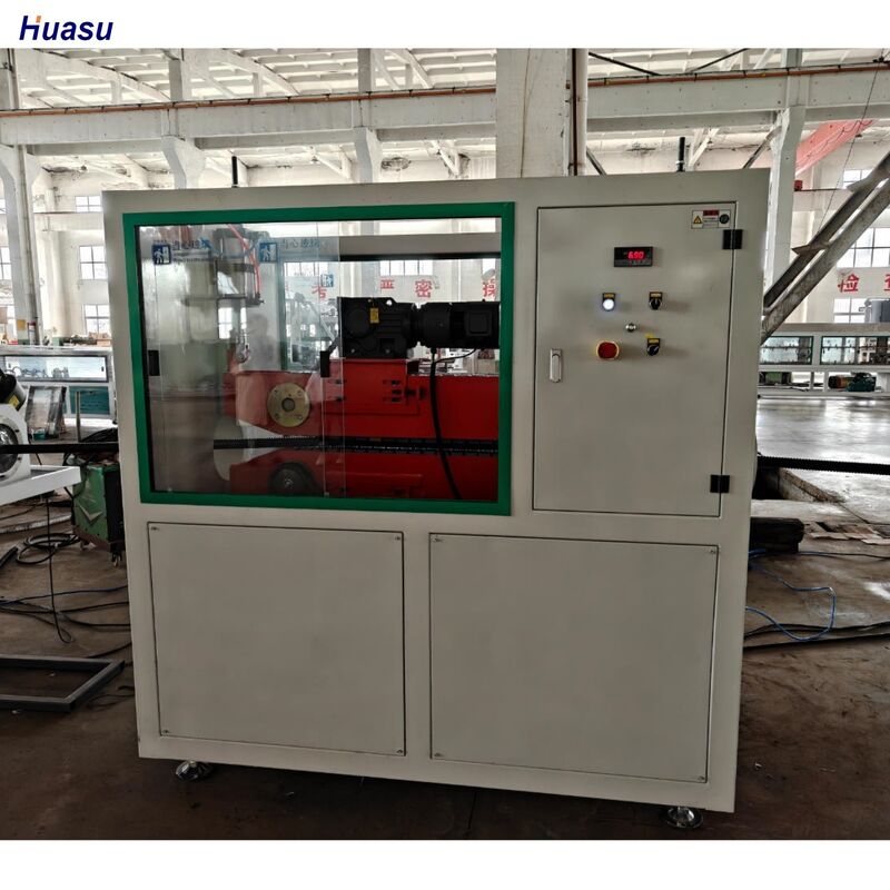 ১১0 মিমি সর্বোচ্চ পাইপ সাইজ, জল শীতলকরণ ব্যবস্থা এবং উচ্চ-গতির উৎপাদনের জন্য সিমেন্স মোটর সহ একক প্রাচীরযুক্ত ঢেউখেলান পাইপ এক্সট্রুশন লাইন