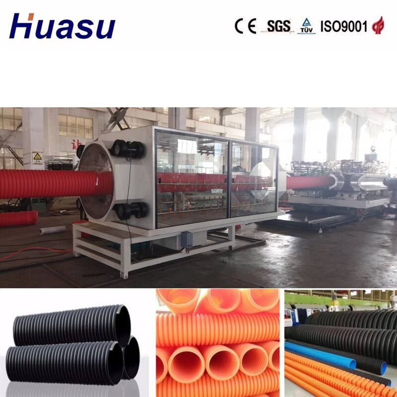 32mm-1600mm অভ্যন্তরীণ ব্যাসার্ধ উচ্চ উত্পাদনশীলতা জন্য সিমেন্স পিএলসি নিয়ন্ত্রণ সঙ্গে ডাবল প্রাচীর corrugated পাইপ এক্সট্রুশন লাইন