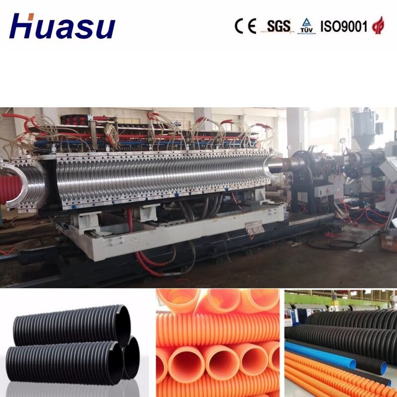 ৩২মিমি-১৬০০মিমি পাইপের ব্যাস, পিএলসি কন্ট্রোল এবং উচ্চ উৎপাদনশীলতা সহ ডাবল ওয়াল করুগেটেড পাইপ এক্সট্রুশন মেশিন