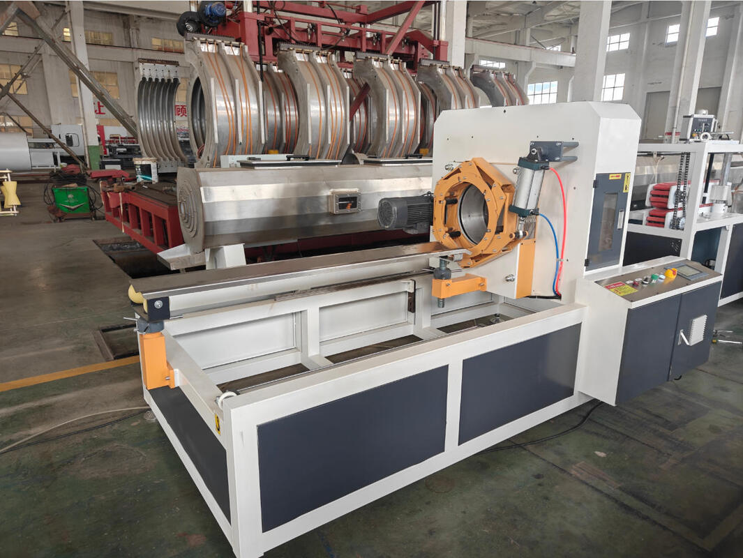 বৈদ্যুতিক পাইপ সরঞ্জাম স্পাইরাল পাইপ উত্পাদন লাইন উইন্ডিং মেশিন সহ 100 মি রোল বিভিন্ন পাইপ আকার পরিচালনা করতে সক্ষম