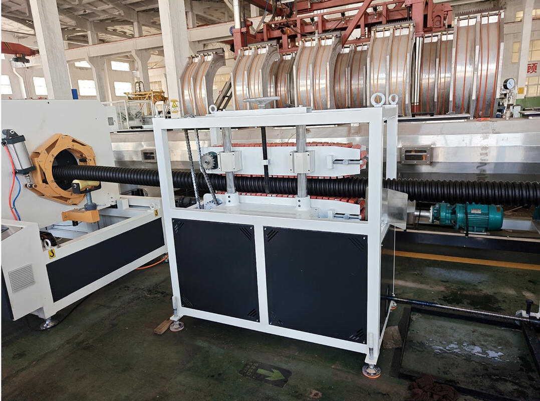 বৈদ্যুতিক পাইপ সরঞ্জাম স্পাইরাল পাইপ উত্পাদন লাইন উইন্ডিং মেশিন সহ 100 মি রোল বিভিন্ন পাইপ আকার পরিচালনা করতে সক্ষম