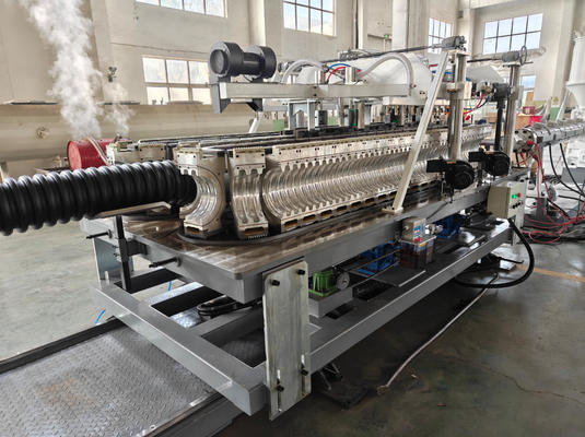 Double Wall Corrugated Pipe Extrusion Line with 1 Set Water Cooling Tank HV>740 Barrel Screw and 1 Year Warranty