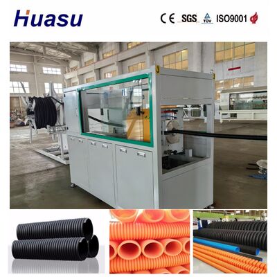 Air Cooling And Water Cooling Cable Protection Pipe Extrusion Line With Single Screw Extruder And PLC Remote Control