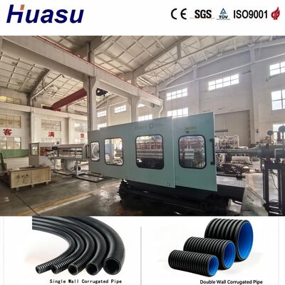 Fully-Automatic Plastic Pipe Corrugated Machine Double Wall 90-300mm Online Flaring